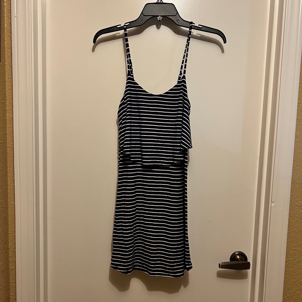 American Eagle Outfitters Blue and White Striped Shirt